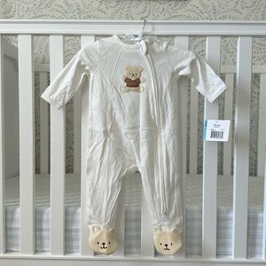 NWT Little Me Bear Zip Footie size 6 months